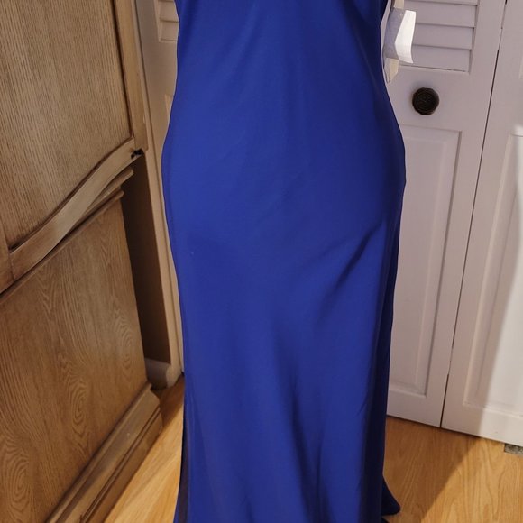 DAVE & JOHNNY ROYAL CHIFFON OVERLAY LONG DRESS - Picture 10 of 16